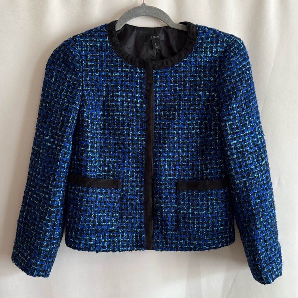 J CREW Blue Tweed Women's Jacket